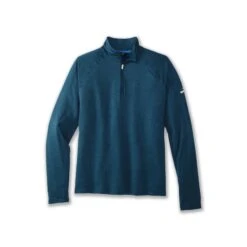 Brooks | Men's Dash 1/2 Zip - Heather Indigo Rush