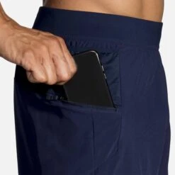 Brooks | Men's Sherpa 7" 2-in-1 Short - Navy 18 Brooks | Men's Sherpa 7" 2-in-1 Short - Navy -Cheap Sports Store 211333451 M brooks sherpa7in2in1short zippocket