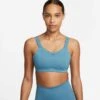 Nike | Women's Alpha High-Support Padded Adjustable Sports Bra - Noise Aqua -Cheap Sports Store DD0430 440 W Nike DFAlphaBra front