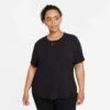 Nike | Women's Dri-FIT ONE Standard Fit Short-Sleeve Top (Plus Size) -Cheap Sports Store DD0618 010 W Nike OneLuxeDFSSSTDTop front 6ec88754 62ee 44e9 af8a 5fe95da30841