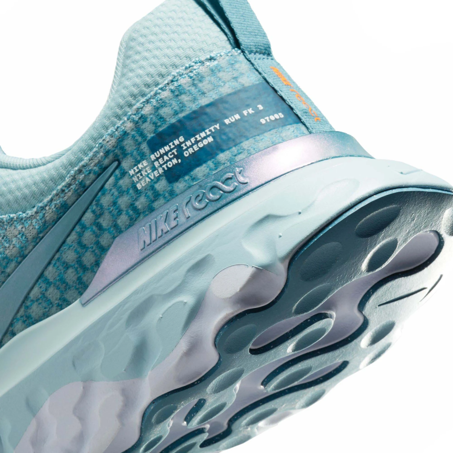 Nike | Men's React Infinity Run Flyknit 3 Running Shoes - Ocean Bliss 10 Nike | Men's React Infinity Run Flyknit 3 Running Shoes - Ocean Bliss - Image 8