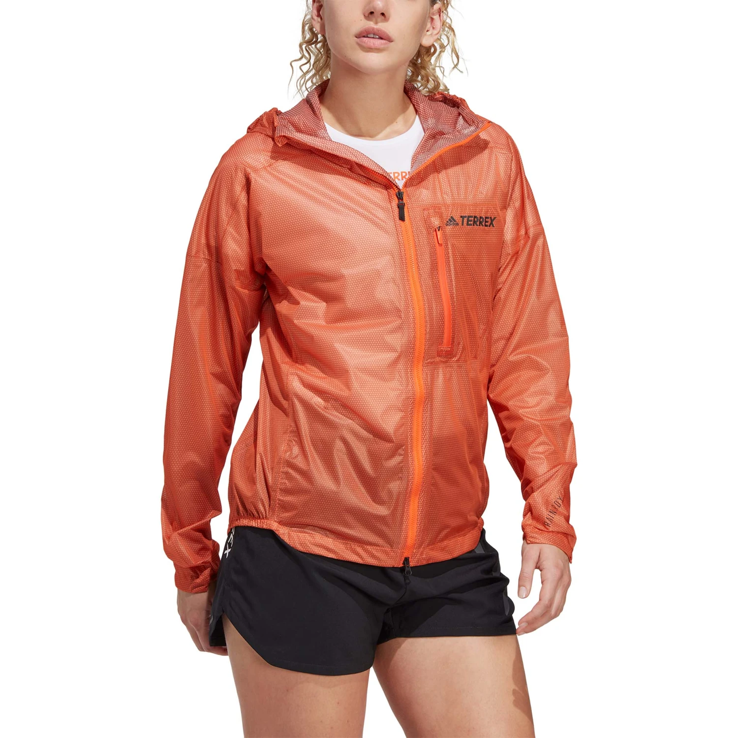 Adidas | Women's Terrex Agravic 2.5L Rain.RDY Jacket - Semi Impact Orange 3 Adidas | Women's Terrex Agravic 2.5L Rain.RDY Jacket - Semi Impact Orange