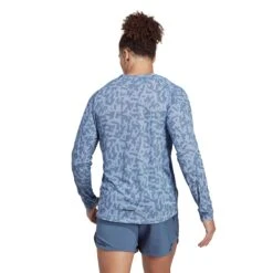 Adidas | Men's Terrex Primeblue Trail Graphic Longsleeve - Blue Dawn -Cheap Sports Store HZ1323 M adidas TerrexPrimeblueTrailGraphicLongsleeve back
