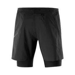Salomon | Men's Cross Twinskin Shorts - Deep Black -Cheap Sports Store LC1868600 M Salomon CrossTWShorts back