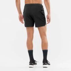 Salomon | Men's Sense Aero 5'' Shorts - Deep Black -Cheap Sports Store LC1870000 M Salomon SenseAero5 backonbody