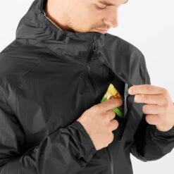 Salomon | Men's Bonatti Waterproof Jacket - Deep Black -Cheap Sports Store LC1873900 M Salomon BonattiWPJacket pocket