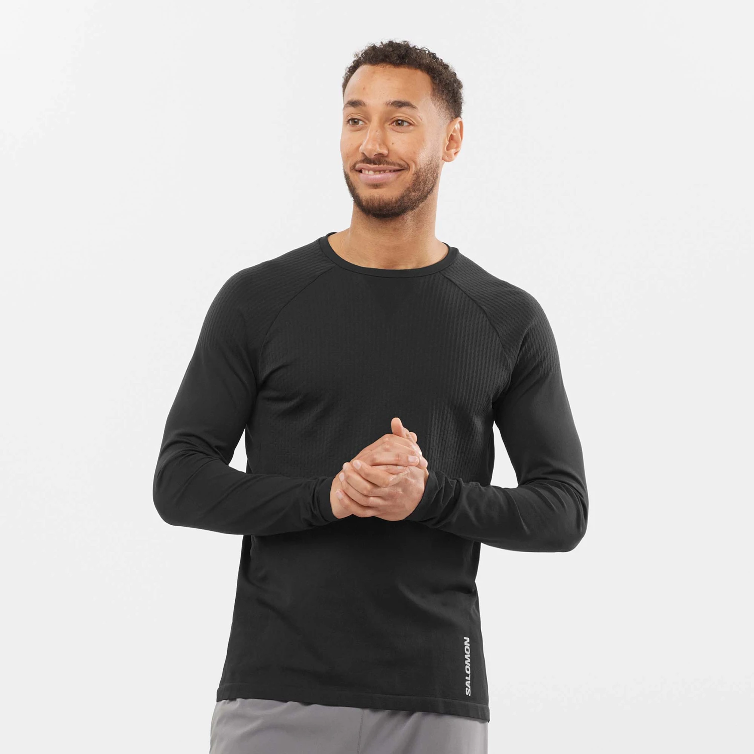 Salomon | Men's Sense Aero Long Sleeve Tee - Deep Black 3 Salomon | Men's Sense Aero Long Sleeve Tee - Deep Black