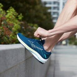 Mizuno | Men's Wave Rider 25 Running Shoes - Gibraltar Sea -Cheap Sports Store M Mizuno waverider lifestyle