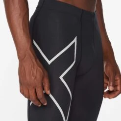 2XU | Men's Aero Vent Compression Tights -Cheap Sports Store MA6529bBLKSRF M 2xu aeroventcomptight front