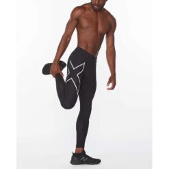 2XU | Men's Aero Vent Compression Tights -Cheap Sports Store MA6529bBLKSRF M 2xu aeroventcomptight modelstretch