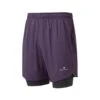 Ronhill | Men's Life 7" Twin Short - Nightshade -Cheap Sports Store RH 005215RH 01012 M Ronhill Life7TwinShort front