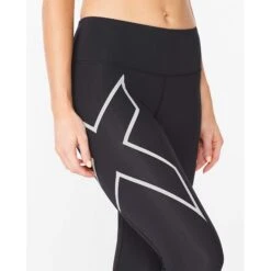 2XU | Women's Aero Vent Mid-Rise Compression Tights -Cheap Sports Store WA6519bBLKSRF F 2xu aeroventmrcomptights side