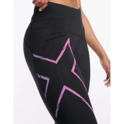 2XU | Women's Light Speed Mid-Rise Compression Tights - Black -Cheap Sports Store WA6523bBLK FOF W 2XU LightSpeedMid RiseCompressionTights frontclose